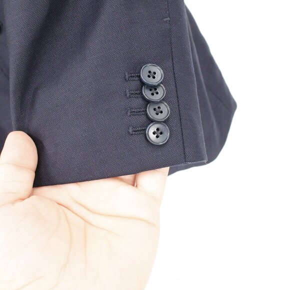 Banana Republic Reda Flexo Sport Coat Mens 42R Wool Blend Tailored Slim Fit navy - Picture 3 of 16